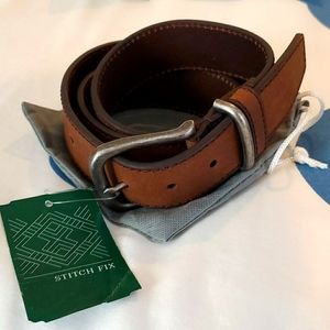 Men's brown leather belt